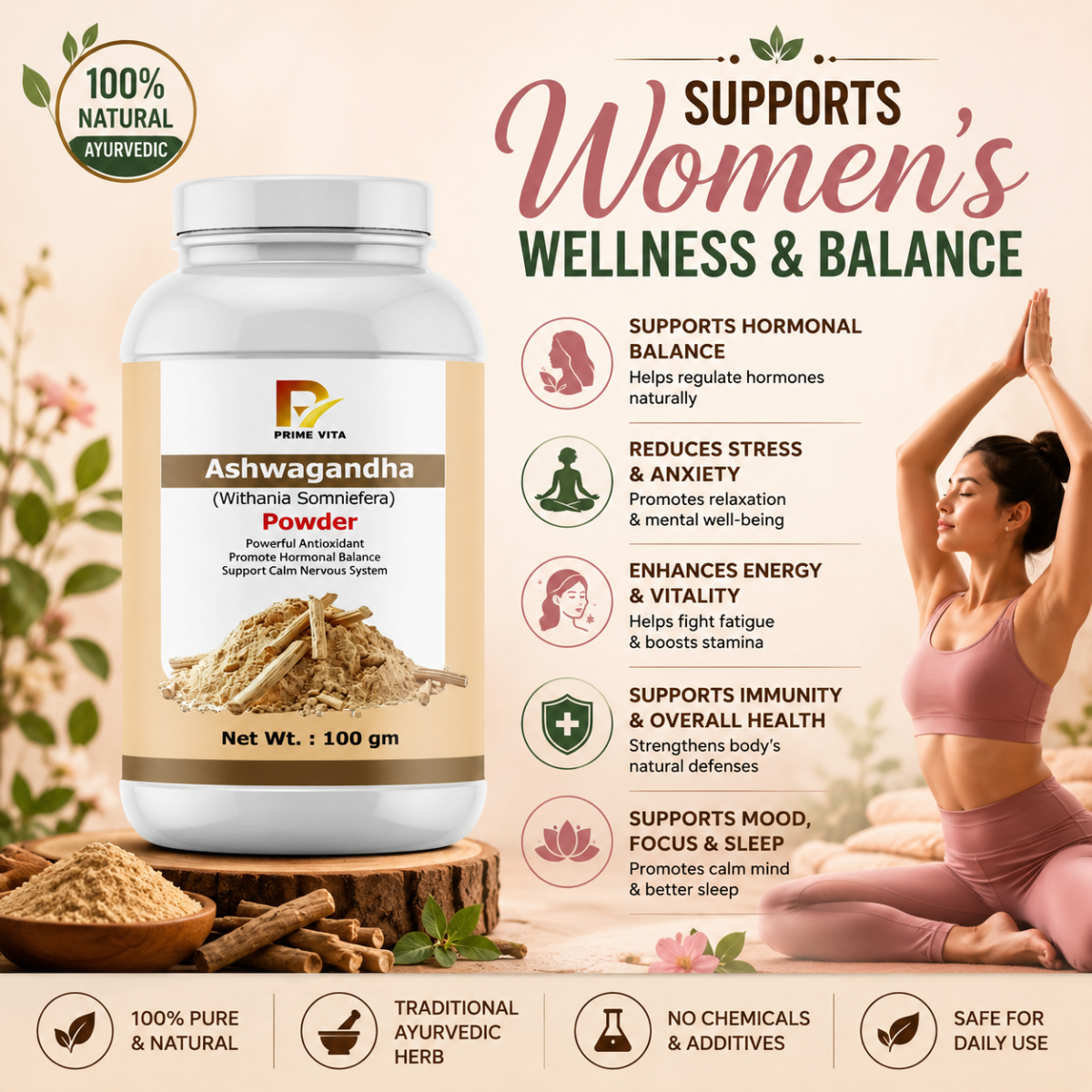 SUPPORTS WOMEN’S WELLNESS & BALANCE 