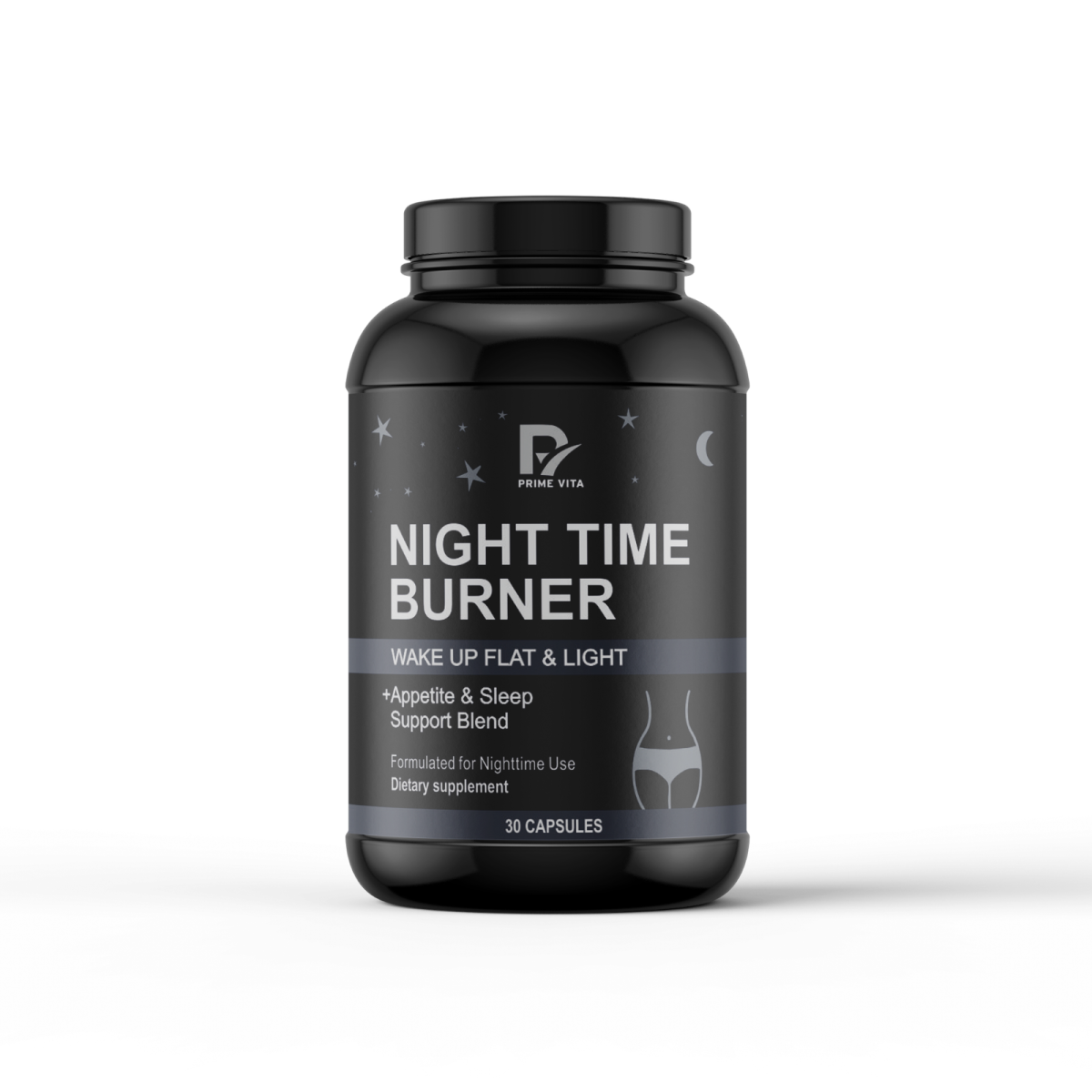 Night Time Burner Capsules | Wake Up Flat & Light | Garcinia Cambogia, Green Coffee, Grapeseed & 10 Powerful Ingredients | Appetite & Sleep Support Blend | Overnight Fat Burn & Weight Management | 30 Capsules