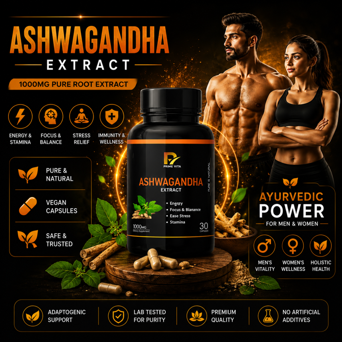 PURE AYURVEDIC ASHWAGANDHA CAPSULES