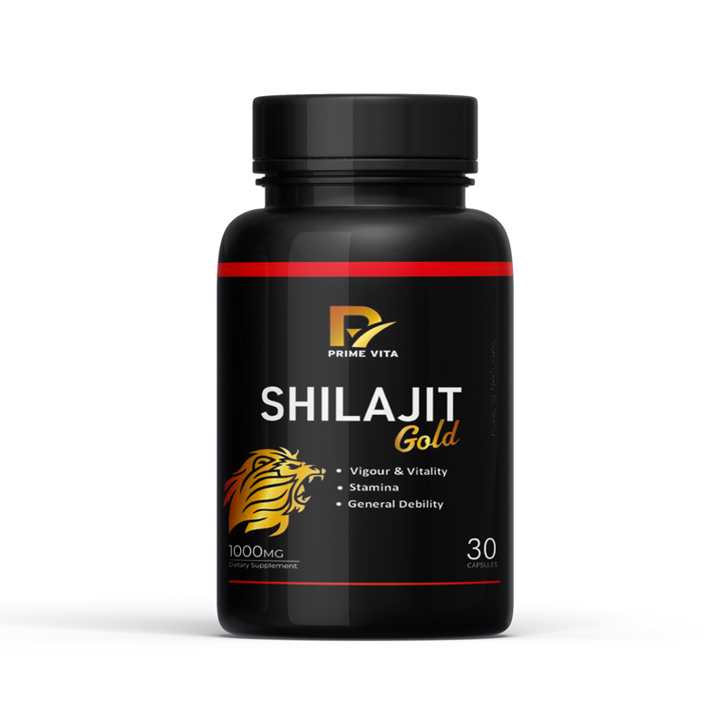 PRIMEVITA SHILAJIT GOLD 1000mg (30 Veg Caps) | Pure Ayurvedic Stamina & Vitality Booster for Men 