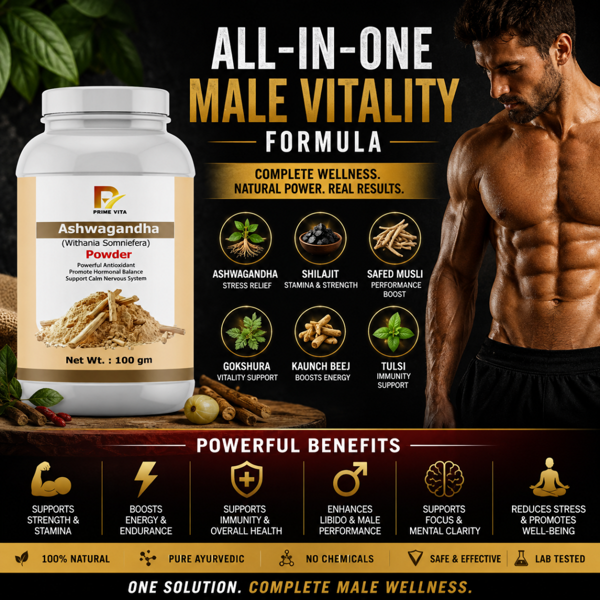 SUPPORTS MALE STRENGTH & ENERGY