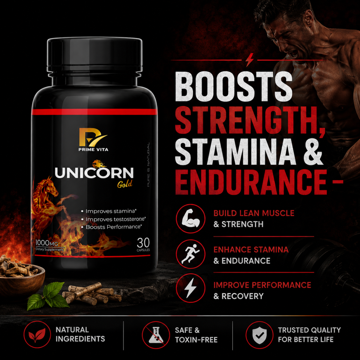 BOOSTS STRENGTH, STAMINA & ENDURANCE 