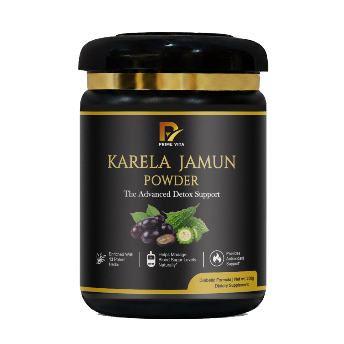 Karela Jamun Powder | Advanced Detox Support | 13 Potent Herbs | Manages Blood Sugar Naturally | Powerful Antioxidant Support | Diabetic Formula | 200g Powder