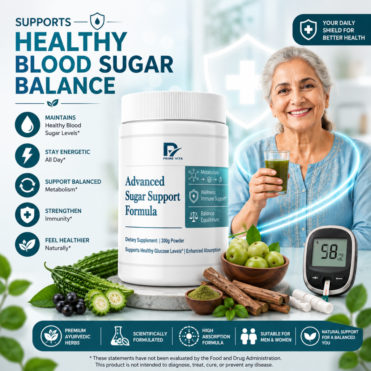 SUPPORTS HEALTHY BLOOD SUGAR LEVELS 