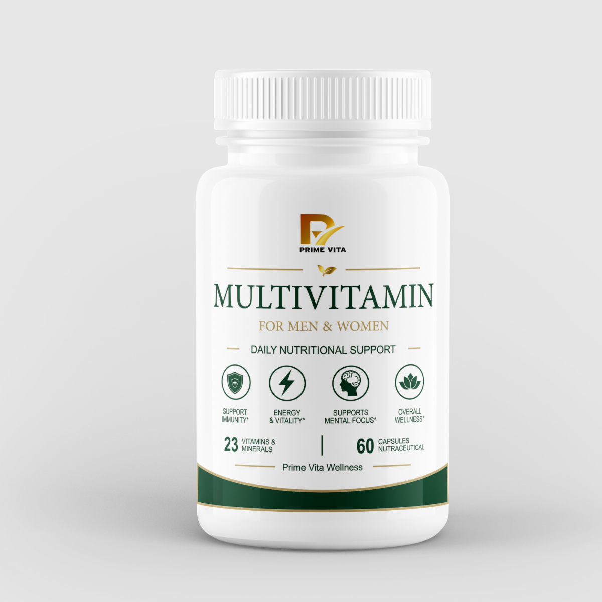 "PRIMEVITA Multivitamin capsules (60) | Ashwagandha, Shilajit, Ginseng & Curcumin Blend | Supports Energy, Immunity, Focus & Overall Wellness | Men & Women  "